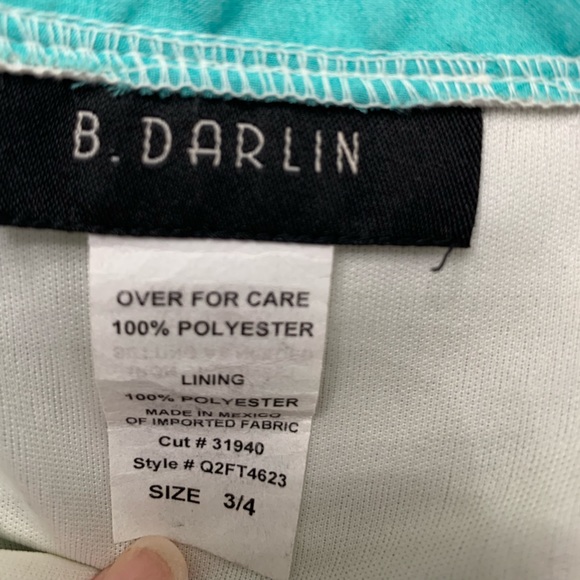 B. Darlin Blue and White Striped Spaghetti Strap Dress - Picture 3 of 5